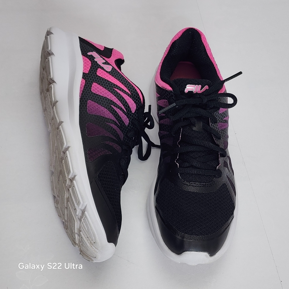 Women's Black and Pink Running Shoes